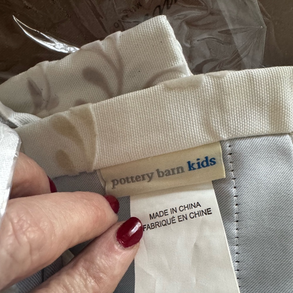 Pottery Barn Kids White and Gray curtains panel